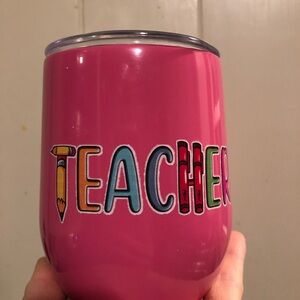 Pink Teacher Tumbler